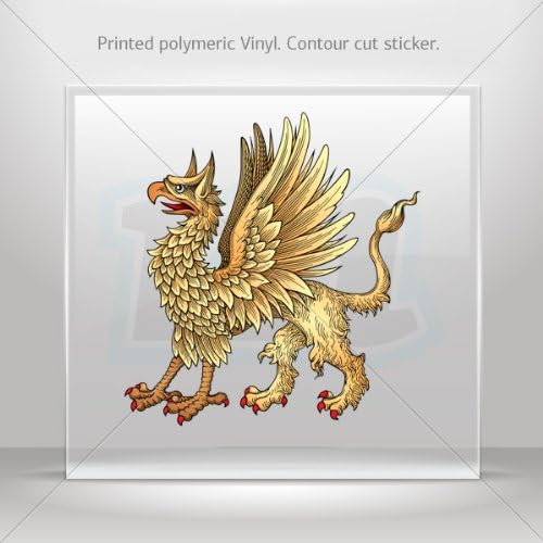 Decal Sticker Griffin Heraldic Decorative Motorbike Bicycle Vehicle ATV Racin (6 X 5.62 In)