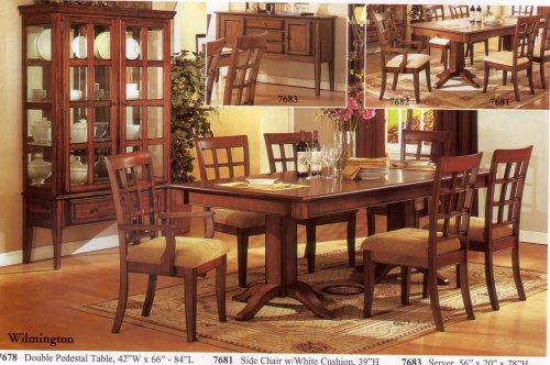 WilmingtonDouble PedestalTableSide/Arm chair w/Drk C