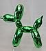 Balloon Dog Figurine Statue Home Decor - Miniature Size - Green Metallic Finished