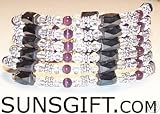 TIBETAN SILVER CLEAR CRYSTAL Magnetic Bracelet PURPLE