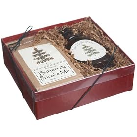 Bascom Family Farm Holiday Tree Artwork Gift Box, 8-Ounce Pure Maple Syrup & 24-Ounce Buttermilk Pancake Mix