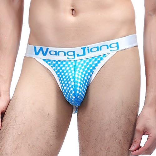 ZIHAN Men's Breathable Solid Mesh Small Briefs Extra Small Sky Blue