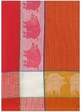 Waffle Weave 100% Cotton Pig Orange Dishtowel 18" X 28" Set / 6