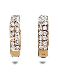 0.58 Ct. Two Row Pave Diamond & 18k Rose Gold Earrings (053370)