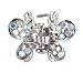 Hair Clip - H1- Crystal Butterfly Flower - Sm Size (7/8" x 11/16") ~ Clear AB (Iridescent)