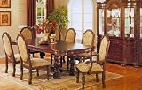 Antique Brown Finish 8 Piece Dining Set