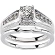 14K White Gold Diamond Wedding Set Semimount - 0.37 Ct. - CENTER STONE NOT INCLUDED