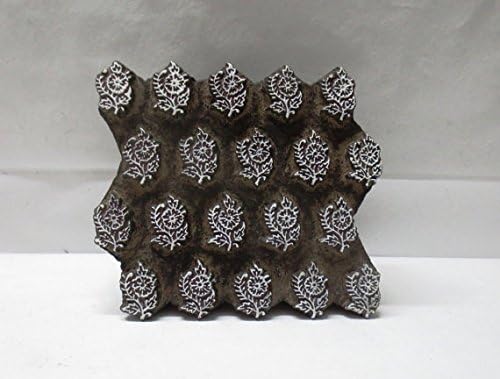 Curio Collectibles Vintage Indian Wooden Hand Carved Textile Printing Fabric Block Stamp