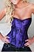 Sexy Royal Blue Fashion Corset with Black Flower Lace Cocktail Party Clubwear S, M, L, XL