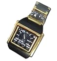 Unique Golden 1.5'' TFT UnLocked Hand Touch Screen GSM Watch CellPhone support Bluetooth Stereo and Voice recorder and MP3/MP4 Music Player and Handwriting Input with 1.3 Million Pixel High Quality Camera built in 128MB coming with 512MB TF Card (Maximum 2GB TF Card Available)