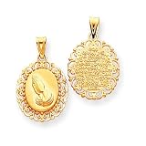 14k Reversible Serenity Prayer & Praying Hands Pendant