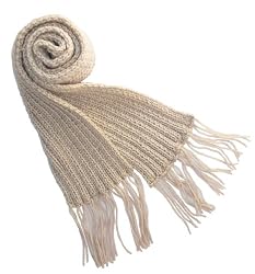 Handmade Lightweight Scarf - Oatmeal (100% Knitted by Hand) [Apparel]