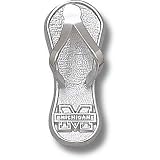 Univ Of Michigan M Michigan Flip Flop 1 Pendant (Silver)