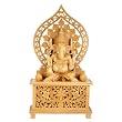 Intricate Hand-carved Wood Ganesh Statue