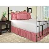 Poly Cotton Ruffled Bed Skirt with Split Corners, 18 Drop