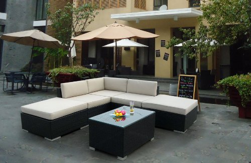 Genuine Ohana Outdoor Patio Wicker Sofa Sectional Furniture 6pc Gorgeous Couch Set