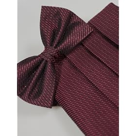 Freedom Wine Silk Woven Tuxedo Bowtie and Cummerbund Set