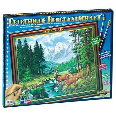 Schipper 9130 344 - Malen nach Zahlen Friedvolle Berglandschaft; 40x50cm
