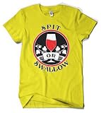 (Cybertela) Spit Or Swallow Men's T-shirt Wine Glass Tee (Yellow, Medium)