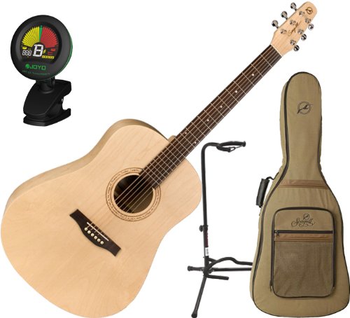 Seagull Excursion Nat SG Acoustic Guitar (Deluxe Bundle) w/ Deluxe Gig Bag, Stand, and Tuner On Sale
