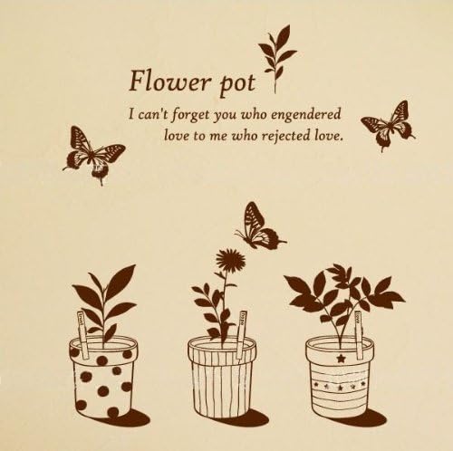 Sirimaya Flower Pots Planters Butterfly Smart Plant Pot Wall Sticker Wall Sticker Home Decor