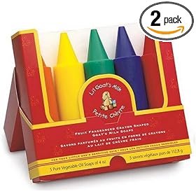 Canus Li'l Goat's Milk Fruit Fragranced Crayon Soap, 5-Count Boxes (Pack of 2)