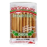 Angonoa's Breadsticks, Onion, 3.25-Ounce Bags (Pack of 12)