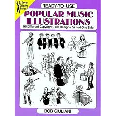Ready-to-Use Popular Music Illustrations: 96 Different Copyright-Free Designs Printed One Side (Dover Clip-Art Series)