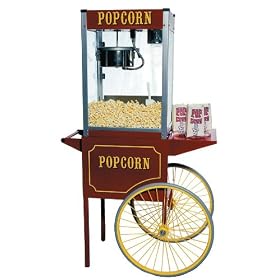 Medline Theater-Style Popcorn Popper - 8 oz Antique Popcorn Popper, 20"W x 14"D x 26"H