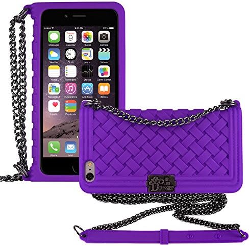 iPhone 6 Case, Dressier Braid Purse Wallet Design Case for iPhone 6 PURPLE with Shoulder Chain Strap (Compatible with 4.7 iPhone 6)
