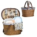 Catalina Oval Picnic Basket Service for 2 - Driftwood