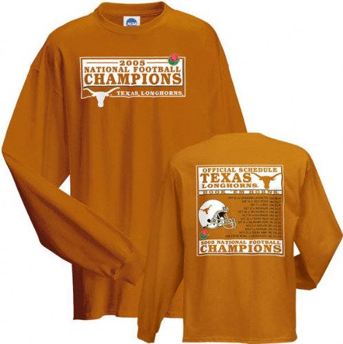 Buy Texas Longhorns 2005 BCS National Champions Schedule Long Sleeve T-Shirt