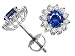 1.75 cts Genuine Sapphire and Diamond Screw Back Earrings Studs - 14kt White or Yellow Gold