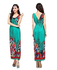 V-neck Flared-Skirt Silk Stretchy Sleeveless Floral Print Tropical Print Party Dress 