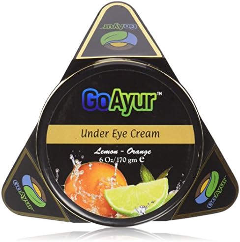 GoAyur Lemon Orange Ayurvedic Under Eye Cream Natural Under Eye Cream Anti Aging, Reduces Dark Circles, Puffiness &amp; Herbal 100% Herbal Actives, Natural Fragrance, 6 oz