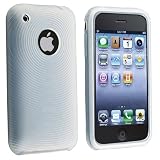 Clear White Textured Silicone Skin Case for Apple iPhone / iPhone 3G 8GB 16GB