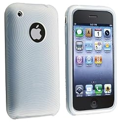 Clear White Textured Silicone Skin Case for Apple iPhone / iPhone 3G 8GB 16GB