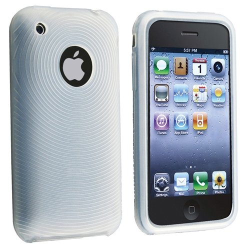 Clear White Textured Silicone Skin Case Compatible With Apple® iPhone® 3GS 16GB / 32GB