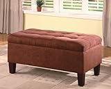 Storage Ottoman with Tufted Accents in Chocolate Microfiber