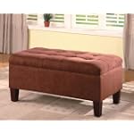 Chocolate Microfiber Storage Ottoman