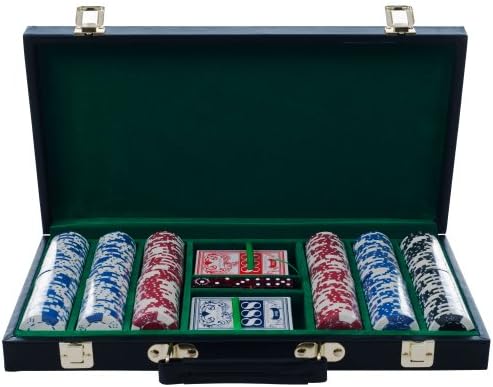Lucky Crown 300 Poker Chip Set with Black Vinyl Case, 11.5gm