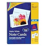 Avery Note Cards, 4.25 x 5.5 Inches, Matte, White, Box of 60 (08315)