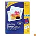 Avery® Note Cards, 4-1/4 inches x 5-1/2 inches, White, Matte, Box of 60 (8315)