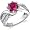 Regal Helix 1.75 carats Ruby Ring in Sterling Silver Rhodium Finish Size 5