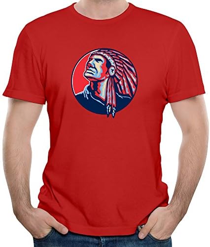 Men's Red Native American Indian Chief Retro Tshirt