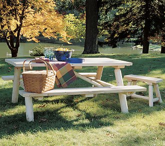 Rustic Cedar Classic Farmer's Picnic Table and Bench Set