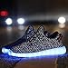 CAYANLAND LED Light Up Shoes Fashion Sneaker for Men Women Kids Child Boy Girls Slip-on with 11 Color Modes, 03Black,41