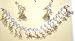Js29, Simulated Semiprecious Stone Necklace and Matching Ear Rings for Women and Teens