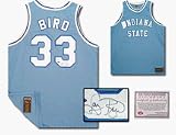 Larry Bird Indiana State Sycamores NCAA Autographed Authentic Style Away Blue Basketball Jersey