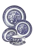 Wood and Sons Willow Blue 20 Piece Dinner Set (4 x Dinner Plate 4 x Side Plate 4 x Bowl 4 x  Teacup & Saucer)